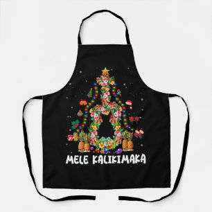 Hawaiian Floral Christmas Tree Mele Kalikimaka Tro Apron