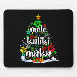 Hawaiian Floral Christmas Tree Mele Kalikimaka Tro Mouse Pad