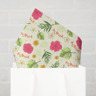 Hawaiian Floral Decoupage Paper, Hibiscus Tropical Tissue Paper