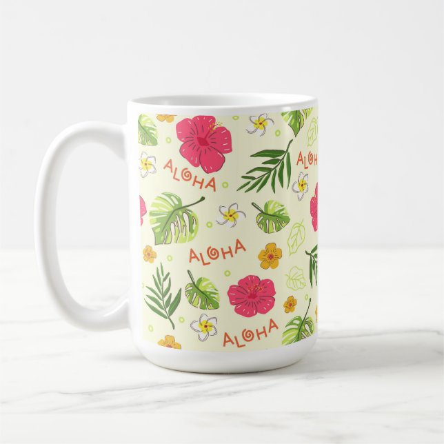 Hawaiian Floral Hibiscus Tropical Mug (Left)