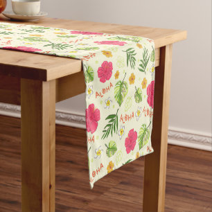 Hawaiian Floral Hibiscus Tropical Table Runner
