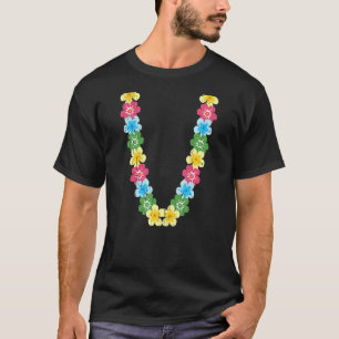 Hawaiian Flower Chain Summer Vibes Colourful Lei T-Shirt