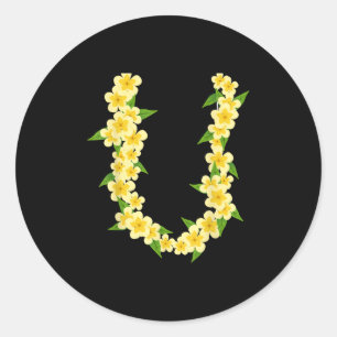 Hawaiian Flower Chain Tropical Summer Vacation Lei Classic Round Sticker