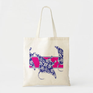 Hawaiian-Flower-Manta-Rays Tote Bag