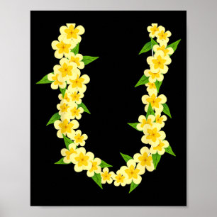 Hawaiian Flower Necklace Tropical Summer Holiday Poster