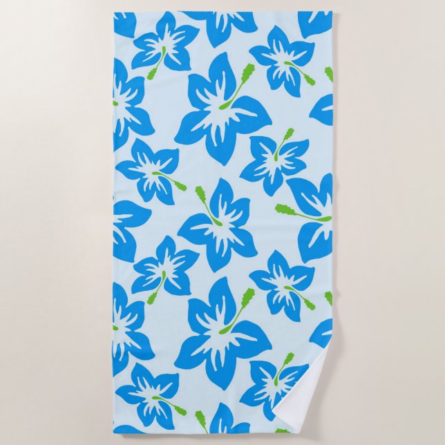 Hawaiian Flowers Beach Towel (Front)