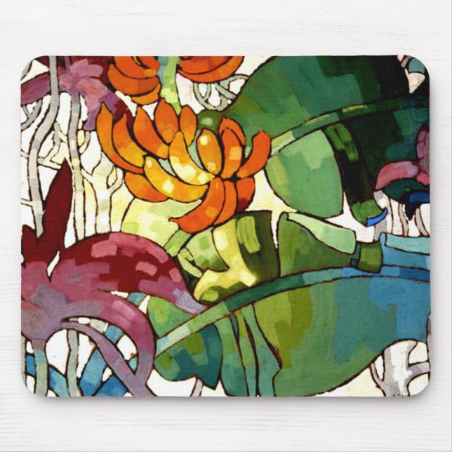 Hawaiian Flowers, colourful painting, Mouse Pad (Front)