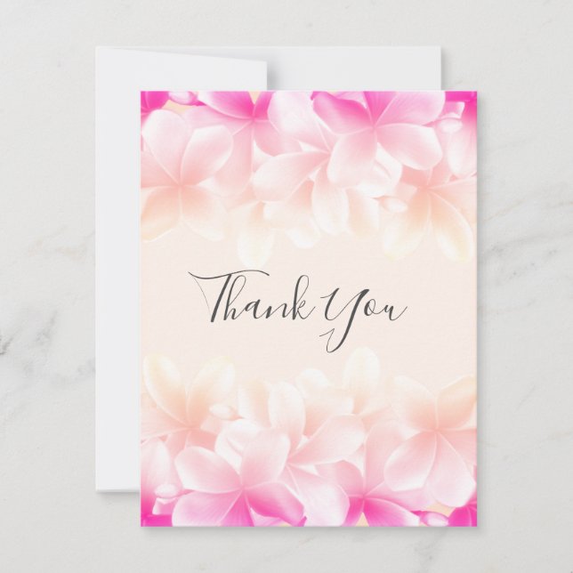 Hawaiian Flowers Flat Thank You Shower Gift Card (Front)