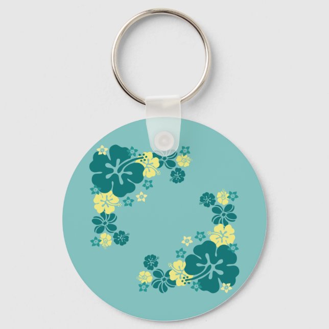 Hawaiian Flowers Key Ring (Front)
