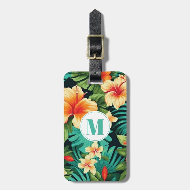 Hawaiian Flowers Luggage Tag (Front Vertical)