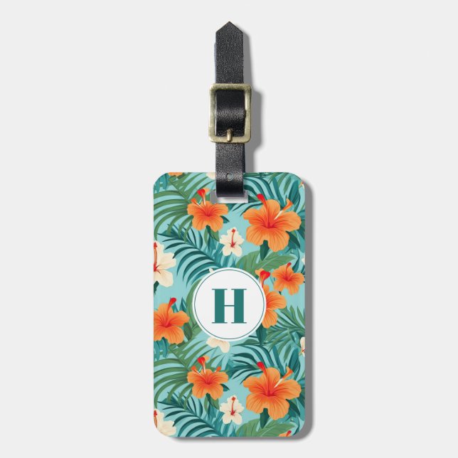 Hawaiian Flowers Luggage Tag (Front Vertical)