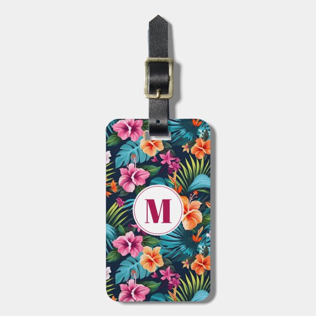 Hawaiian Flowers Luggage Tag (Front Vertical)
