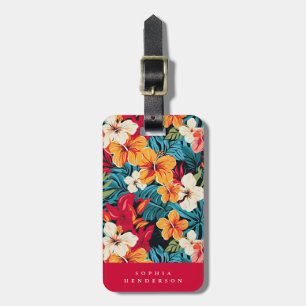 Hawaiian Flowers Luggage Tag