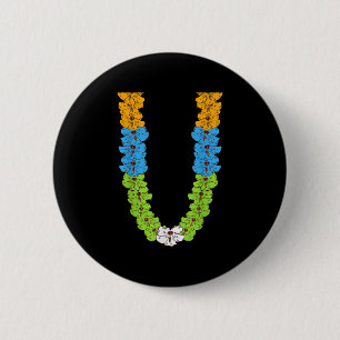 Hawaiian Flowers Tropical Summer Vacation Floral L 6 Cm Round Badge