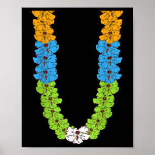 Hawaiian Flowers Tropical Summer Vacation Floral L Poster