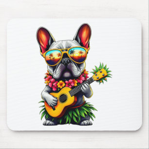 Hawaiian French Bulldog & Pineapple Ukulele Su Mouse Pad