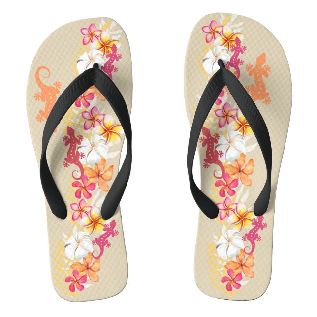 Hawaiian Gecko Party Thongs (Footbed)