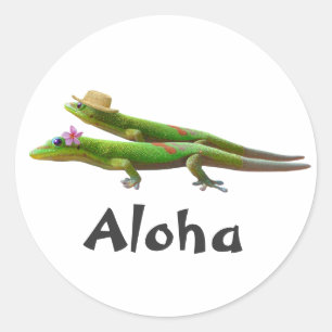 Hawaiian Geckos Classic Round Sticker