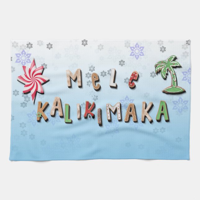 Hawaiian Gingerbread Cookies and Candy Tea Towel (Horizontal)