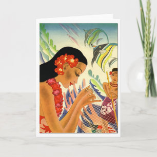 Hawaiian Girl Card