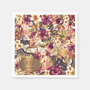 Hawaiian Golden Tropics Elegant Vintage Modern Napkin