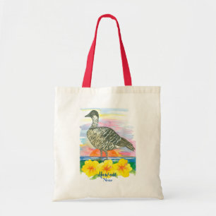 Hawaiian Goose Nene State Bird Watercolor Tote Bag
