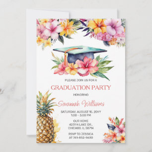 Hawaiian Graduation Party Invitation