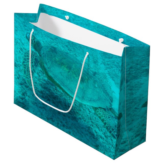 Hawaiian Green Sea Turtle Large Gift Bag (Front Angled)