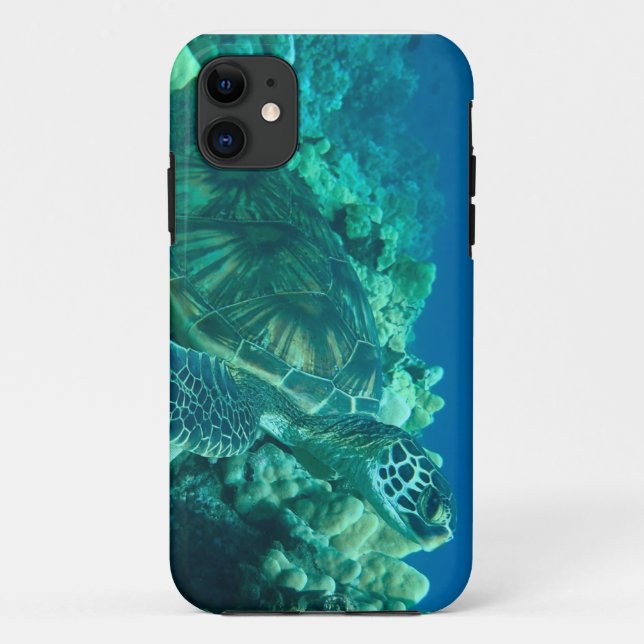 Hawaiian green sea turtle phone case (Back)