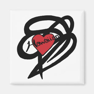 Hawaiian heart magnet