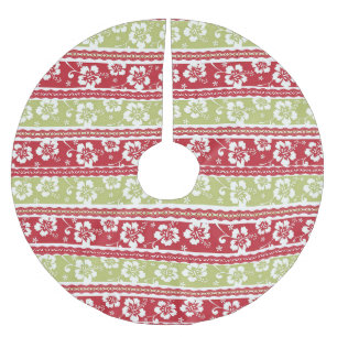 Hawaiian Hibiscus Christmas Tree Skirt