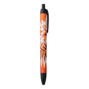 Hawaiian Hibiscus Flower Background Black Ink Pen