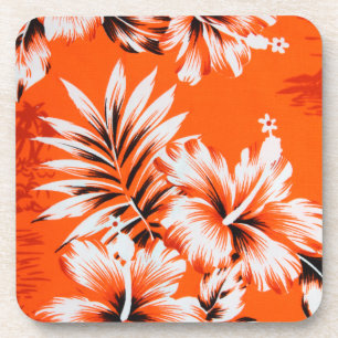 Hawaiian Hibiscus Flower Background Coaster