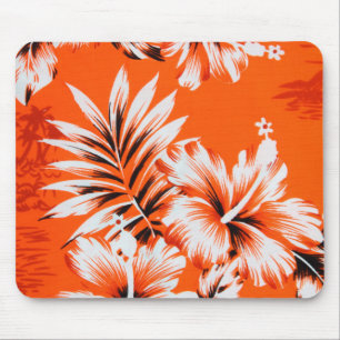 Hawaiian Hibiscus Flower Background Mouse Pad