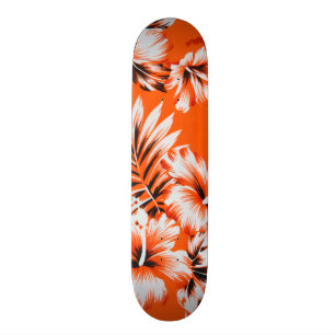 Hawaiian Hibiscus Flower Background Skateboard