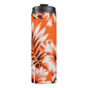 Hawaiian Hibiscus Flower Background Thermal Tumbler