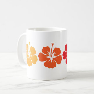 Hawaiian Hibiscus Flower In Vintage Retro Colours Coffee Mug