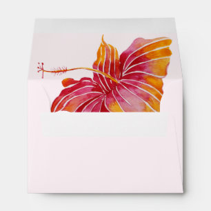 Hawaiian Hibiscus Flower Lining Envelope A6