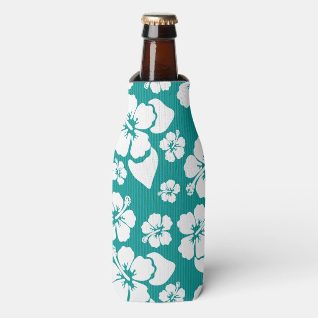 Hawaiian Hibiscus Flower Pattern Bottle Cooler (Bottle Front)