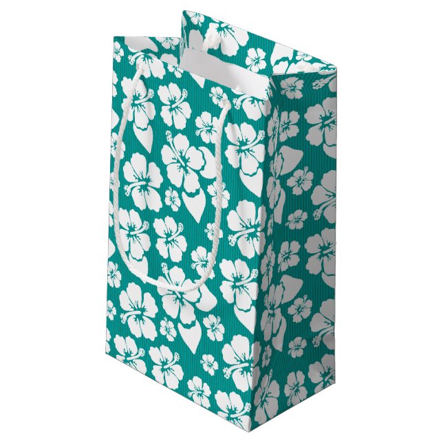 Hawaiian Hibiscus Flower Pattern Small Gift Bag (Back Angled)