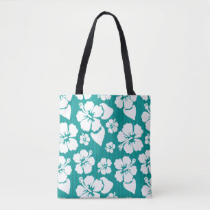 Hawaiian Hibiscus Flower Pattern Tote Bag