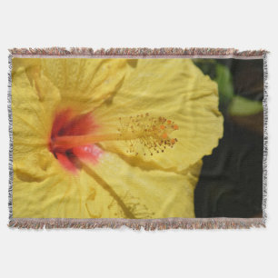 Hawaiian Hibiscus Flower Throw Blanket