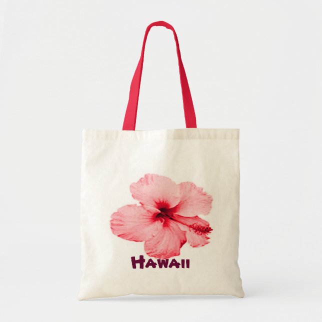 Hawaiian Hibiscus flower tote bag (Front)