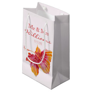 Hawaiian Hibiscus Flower Wedding Small Gift Bag