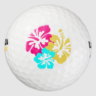 Hawaiian Hibiscus Flowers Golf Balls