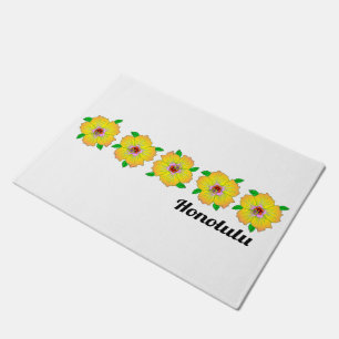Hawaiian Hibiscus Flowers Honolulu Hawaii Doormat