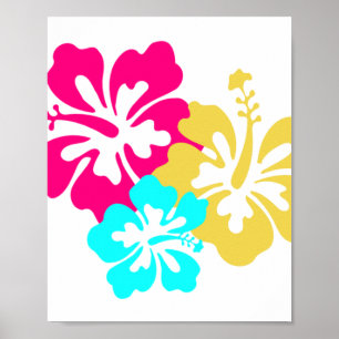 Hawaiian Hibiscus Flowers Poster
