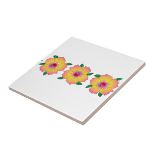 Hawaiian Hibiscus Flowers Tile