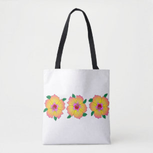 Hawaiian Hibiscus Flowers Tote Bag
