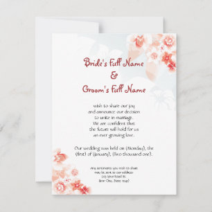 Hawaiian Hibiscus in Red Orange Announcement